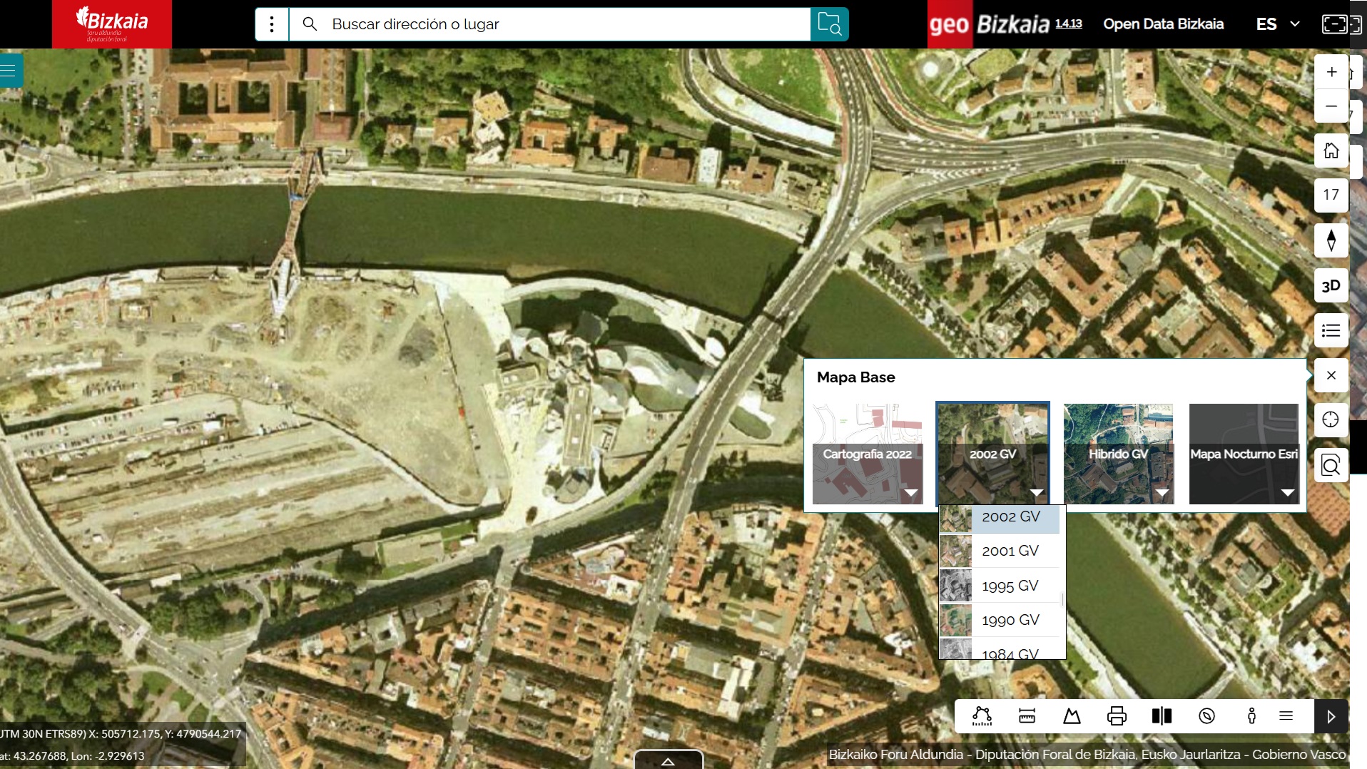 Selección de mapa base