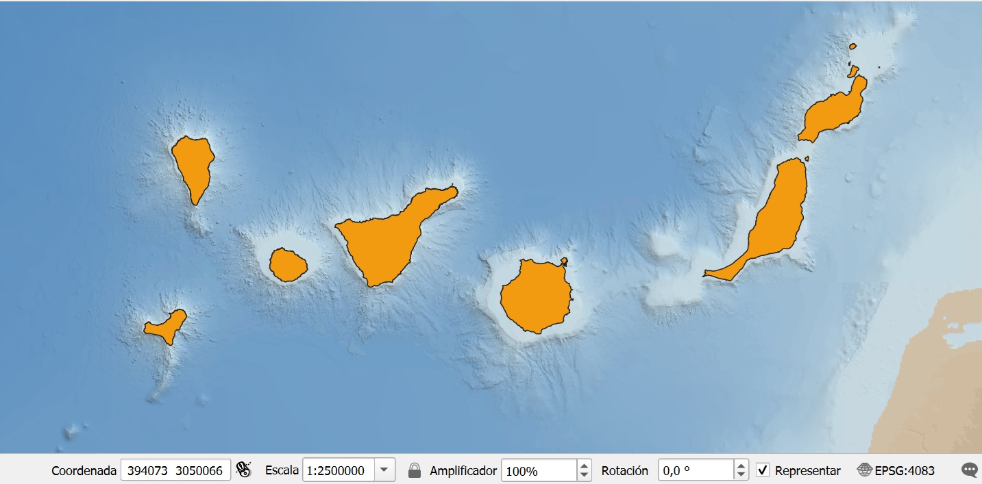 Objetos geográficos de la capa de unidades administrativas