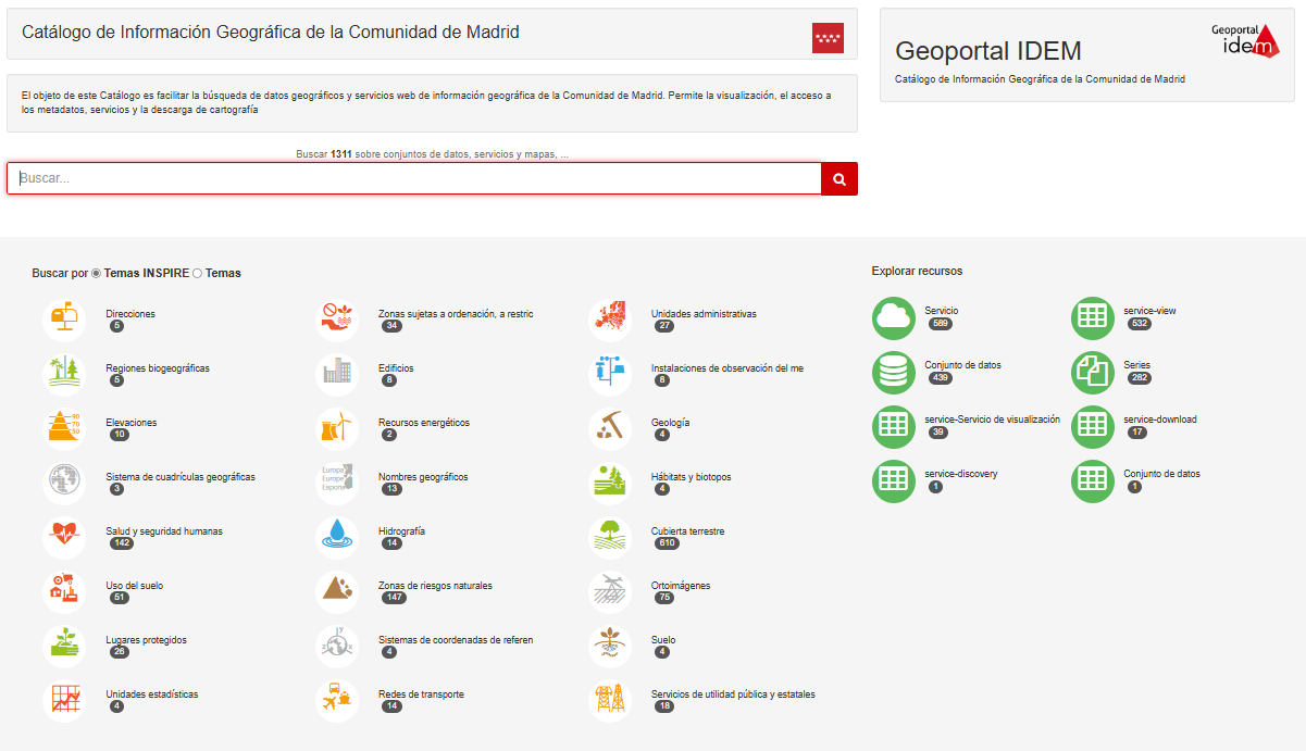 Catálogo de Información Geográfica de la Comunidad de Madrid
