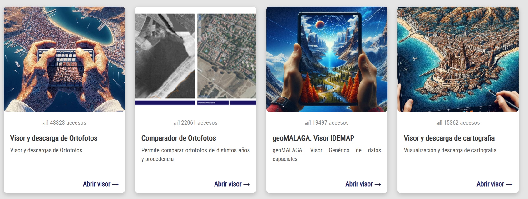 Algunos de los visualizadores más visitados del Geoportal IDEMAP