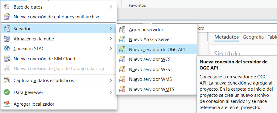 Configuración del servidor OGC API