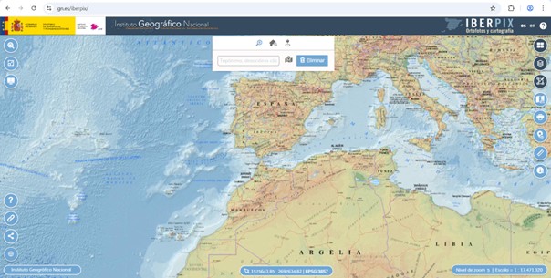 Captura del visor IBERPIX con la opción de añadir capas OGC API - Features