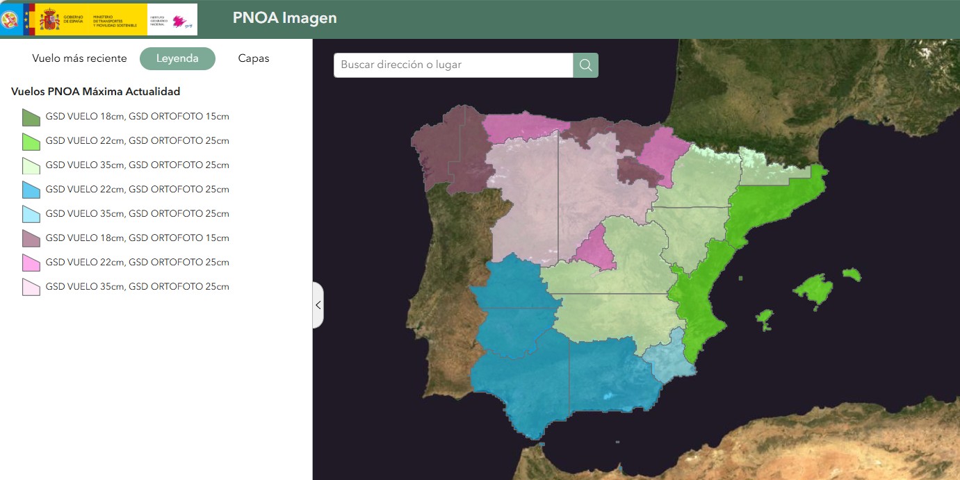 Visualización de los vuelos PNOA Máxima Actualidad