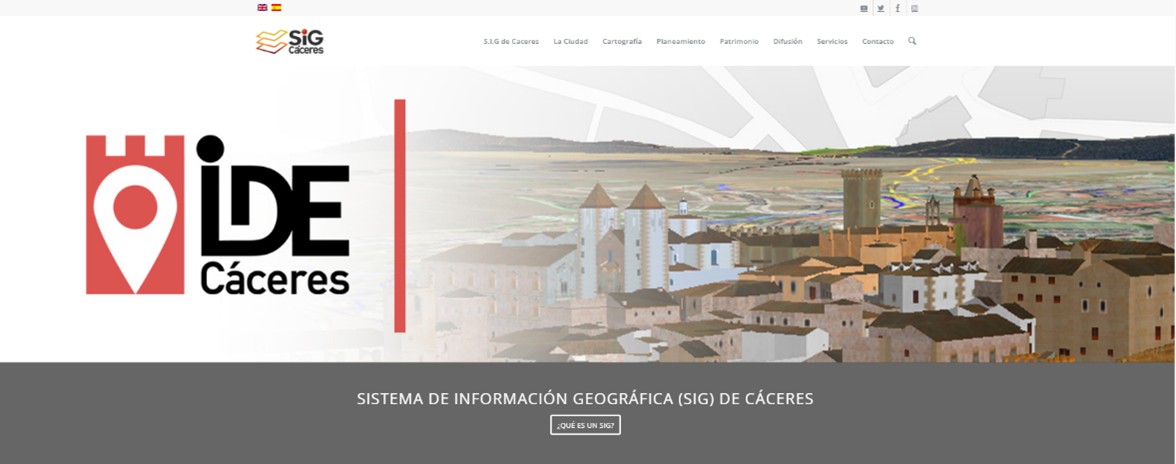 Interfaz del Sistema de Información Geográfica del Ayuntamiento de Cáceres