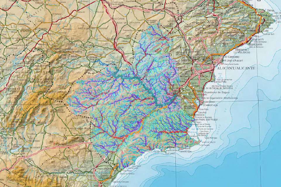Vista del visualizador IDERM mostrando cartografía temática de la Región de Murcia