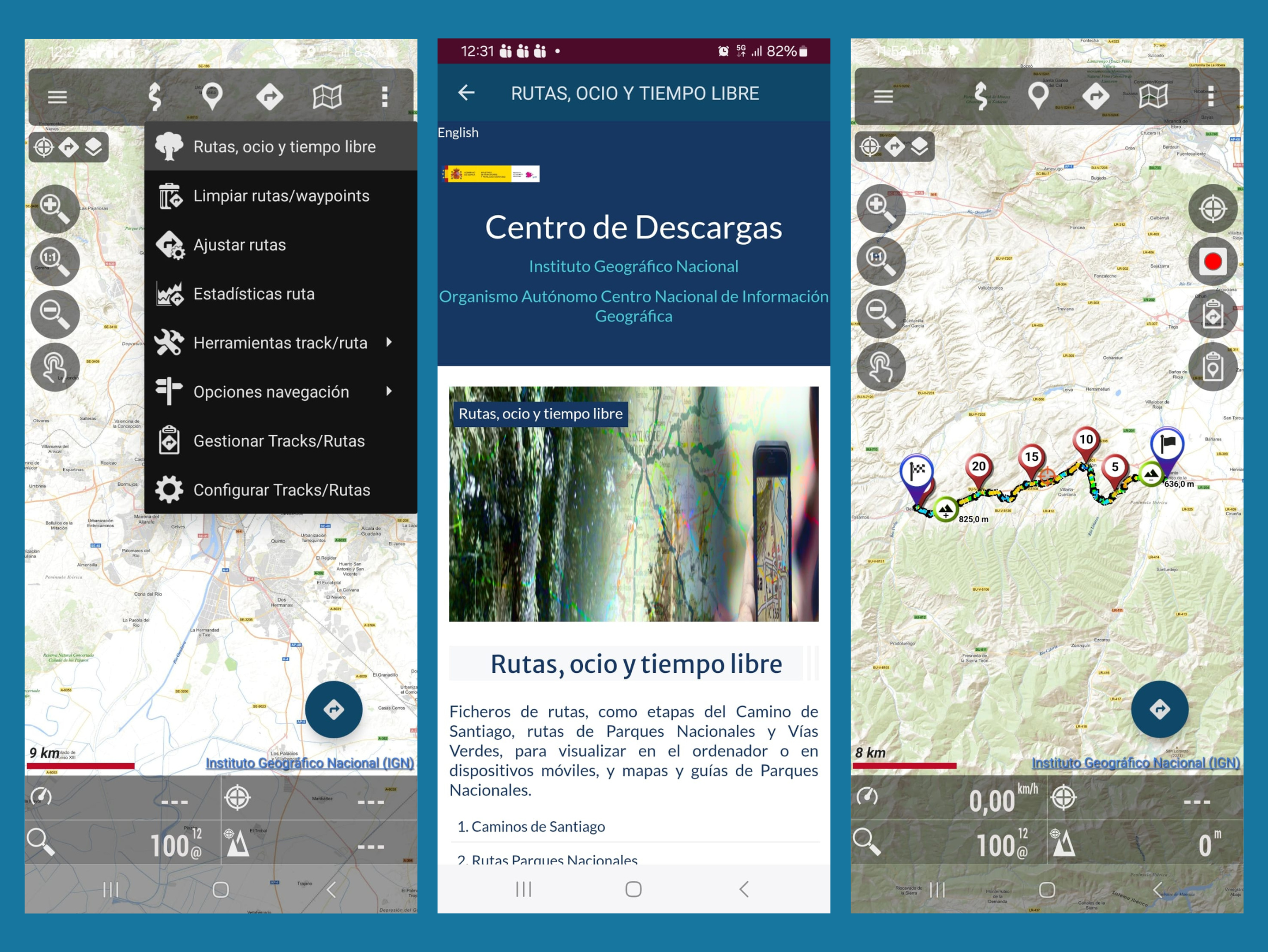 Rutas EuroVelo en la aplicación Mapas de España