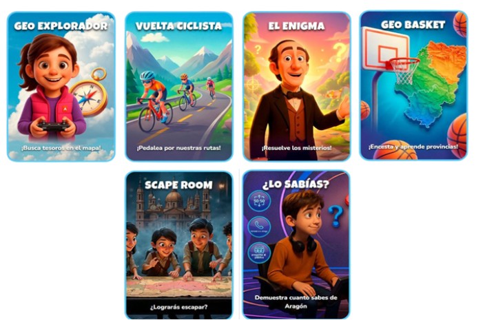 Pantalla de ICEDIDACTICA con los nuevos geojuegos
