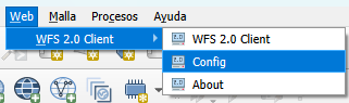 Menú WFS 2.0 client
