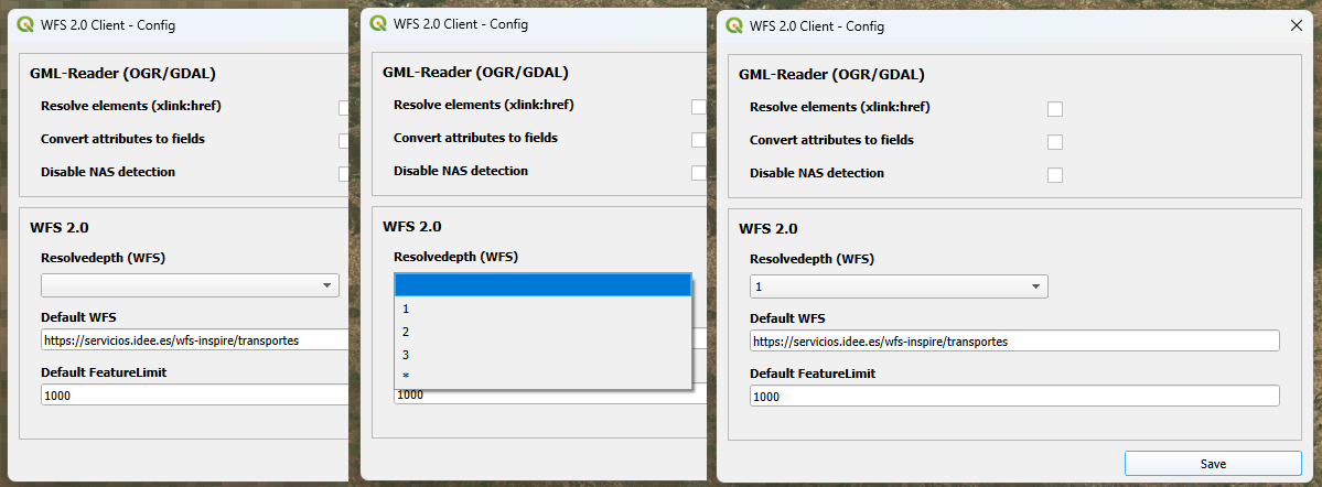 Configuración WFS 2.0 client