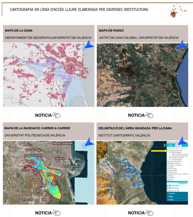 Captura del nuevo portal de la Universitat de València sobre la DANA 2024